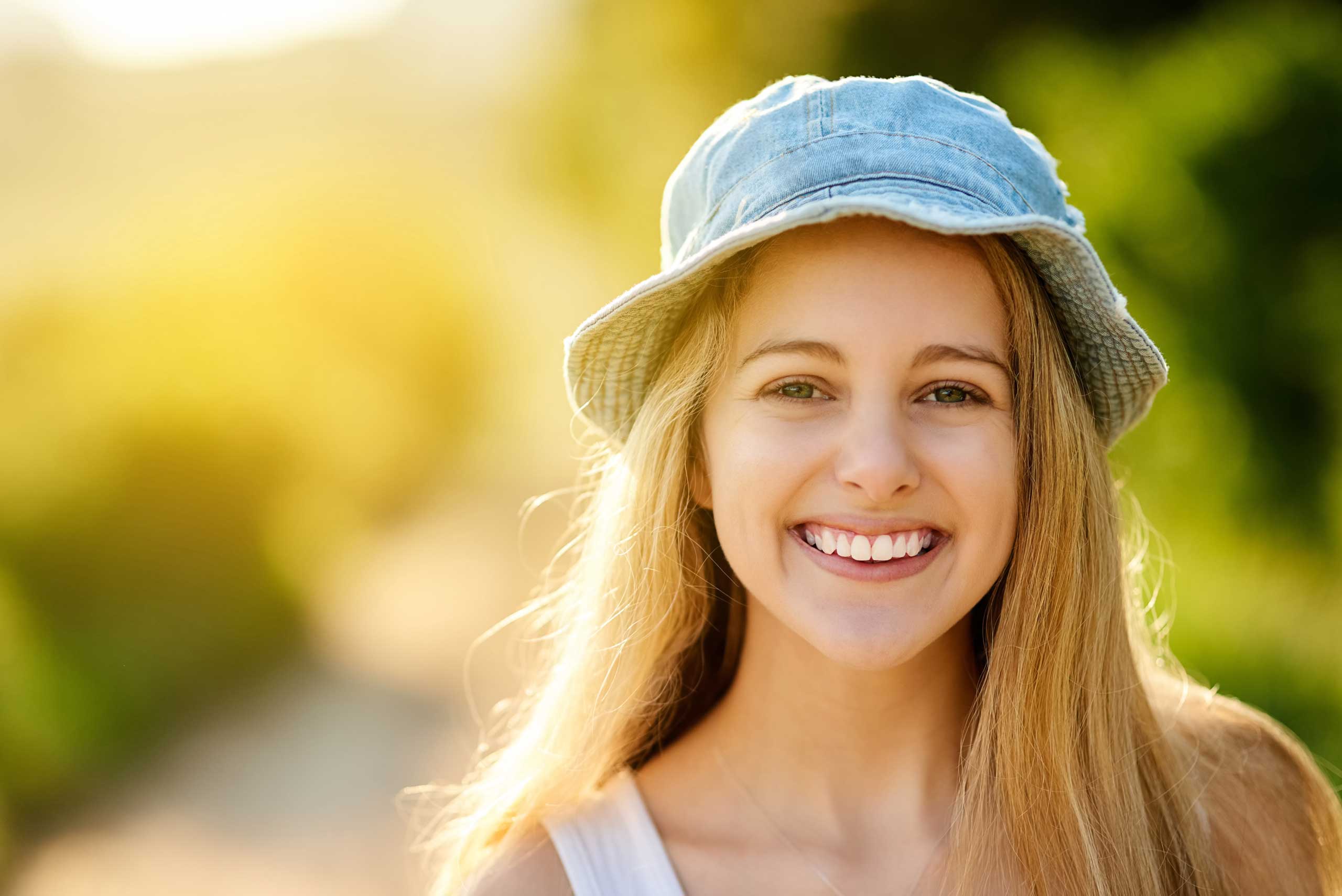 Smiling adult outdoors