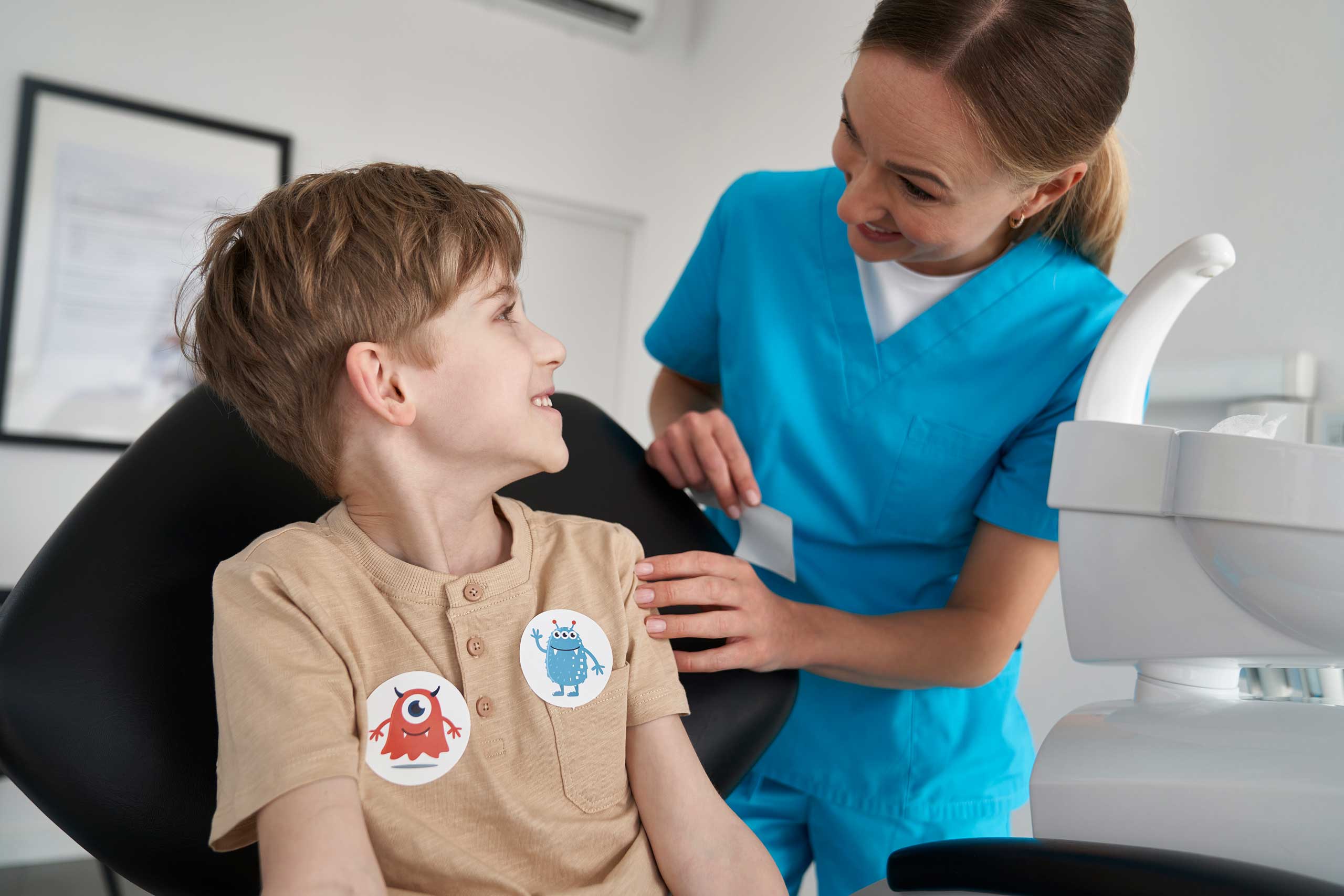 Young child smiling after a dental appointment