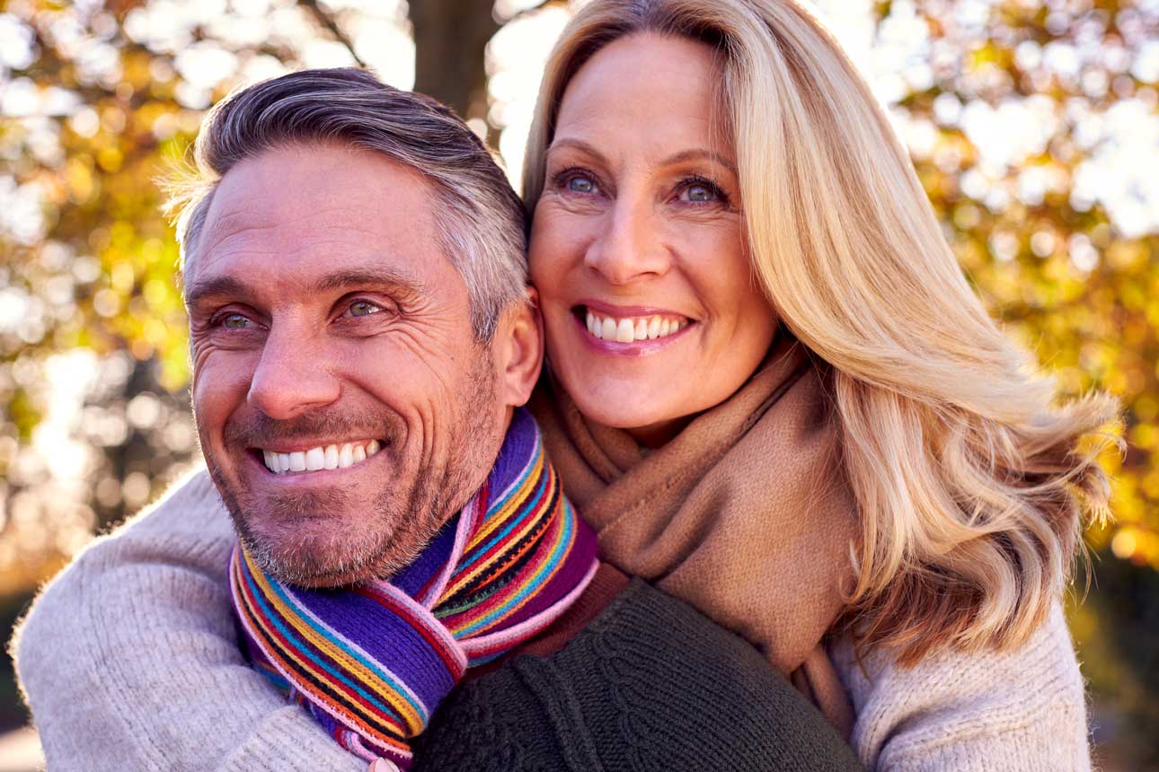 Mature couple smiling together