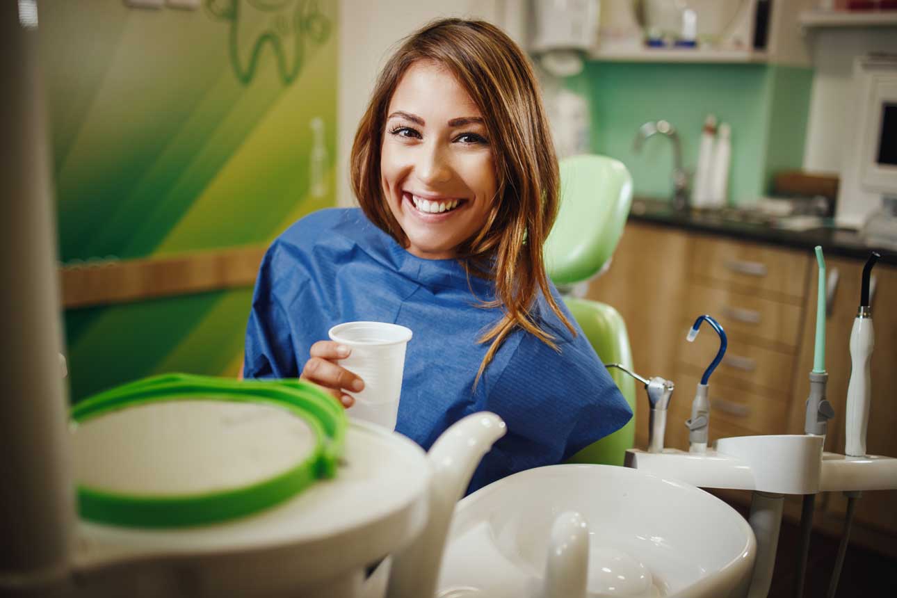 Patient smiling after a dental visit