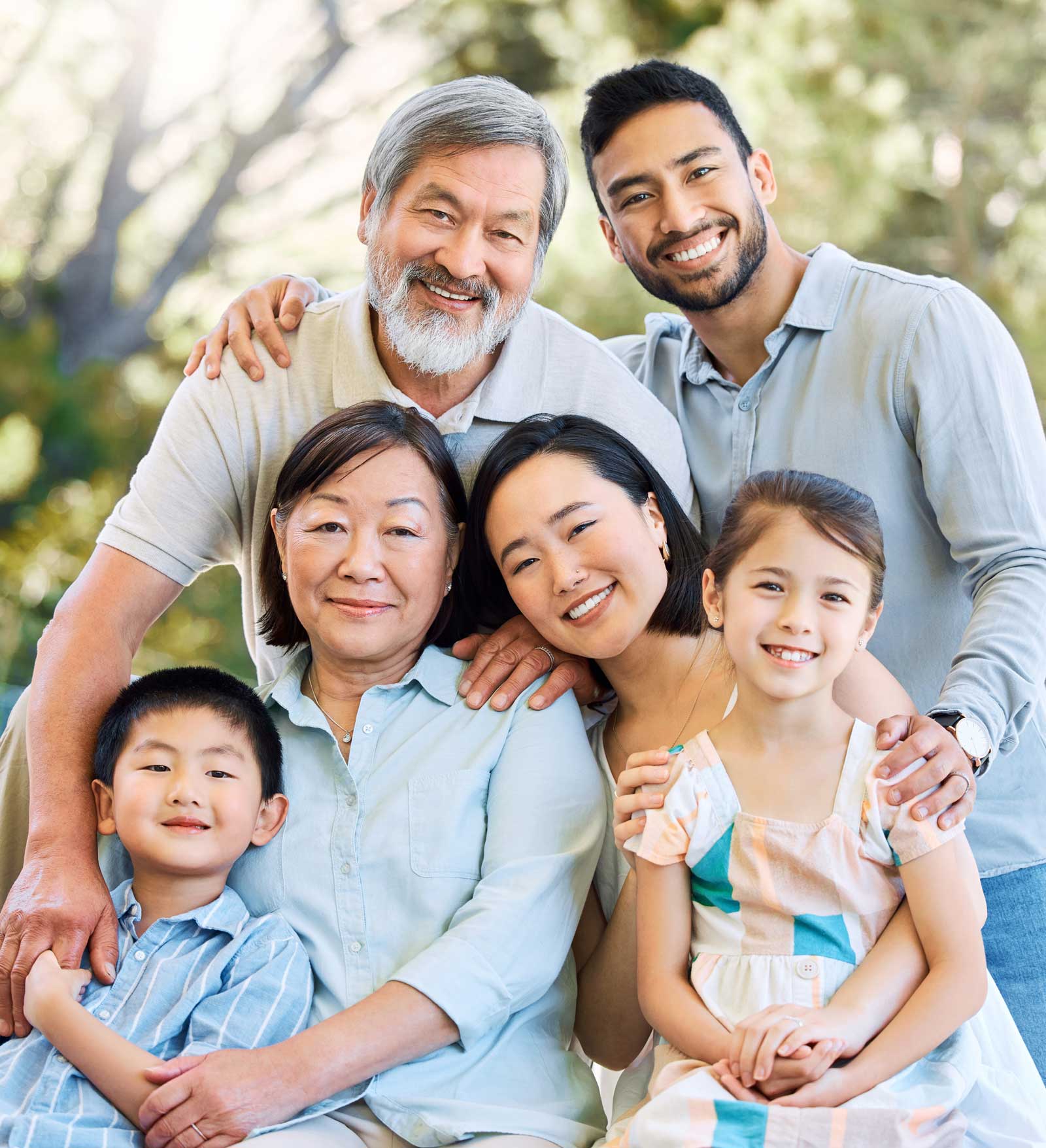 Family smiling together
