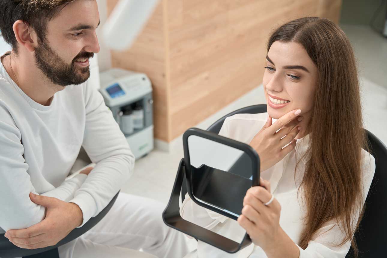 Patient smiling after dental care